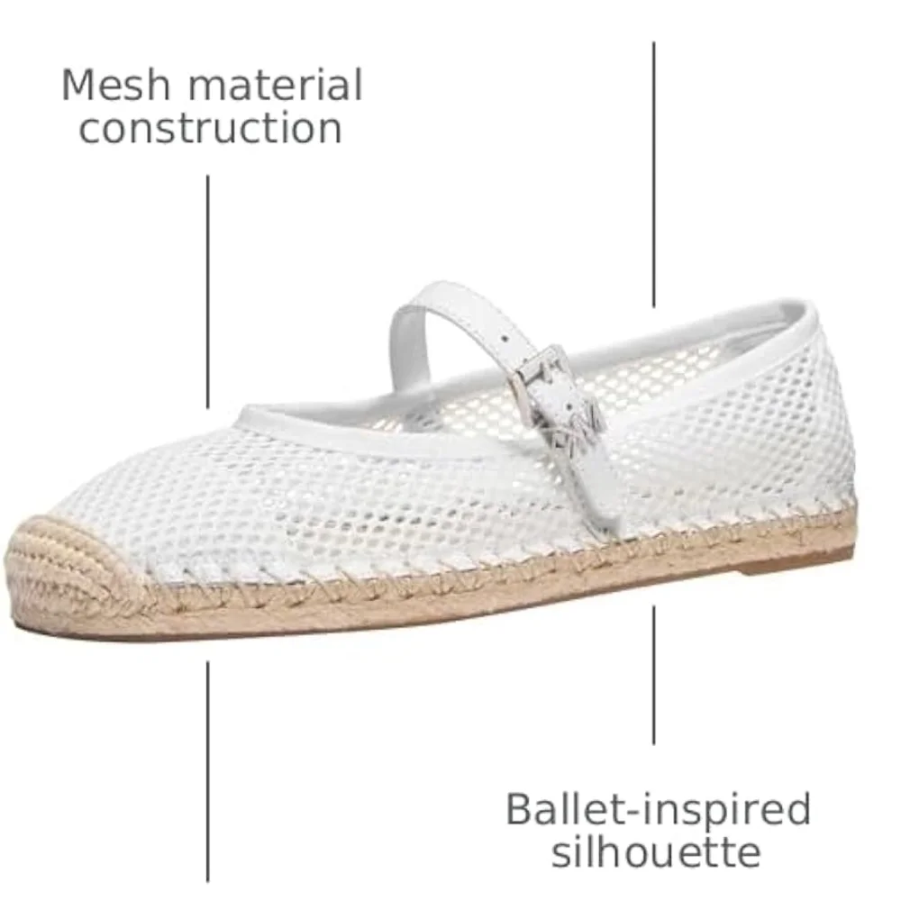 MICHAEL Michael Kors Women's Lynn White Mesh Ballet Espadrille Size 10